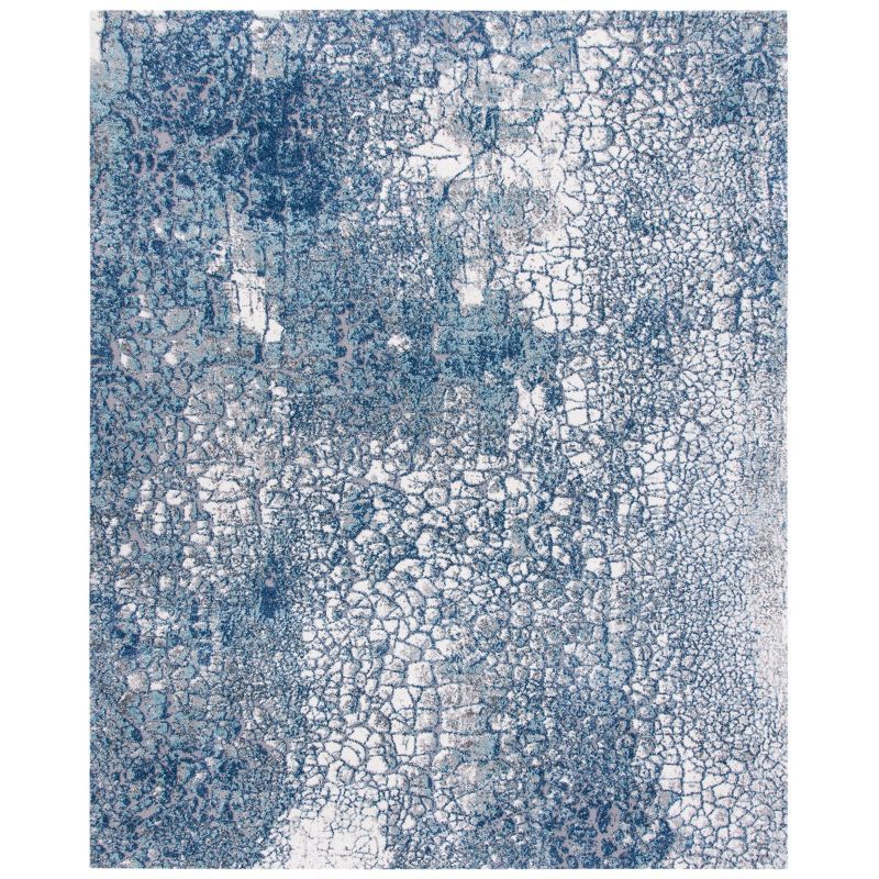 Reversible Abstract Gray Synthetic 9' x 12' Area Rug