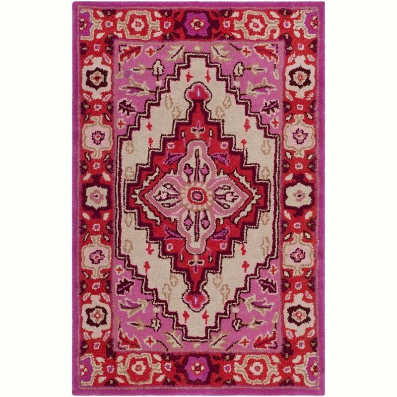 Bellagio Fusion Red-Pink Hand-Tufted Wool Area Rug - 2'6" x 4'