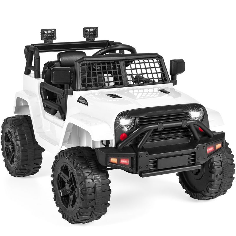 White 12V Kids Ride-On Truck with Remote Control