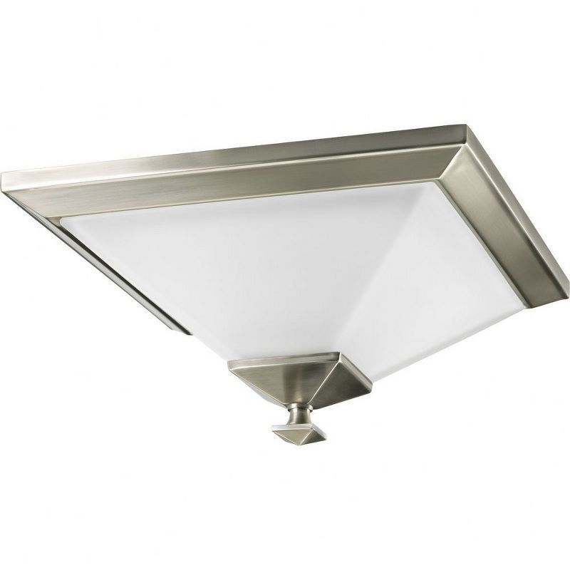 Clifton Heights Brushed Nickel Flush Mount with Etched Glass Shade