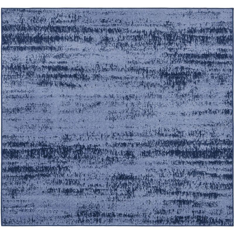 Essentials Denim Blue Abstract Indoor/Outdoor Square Rug