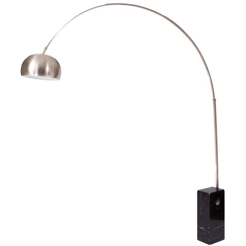 Adjustable Black Arc Lamp with Marble Base