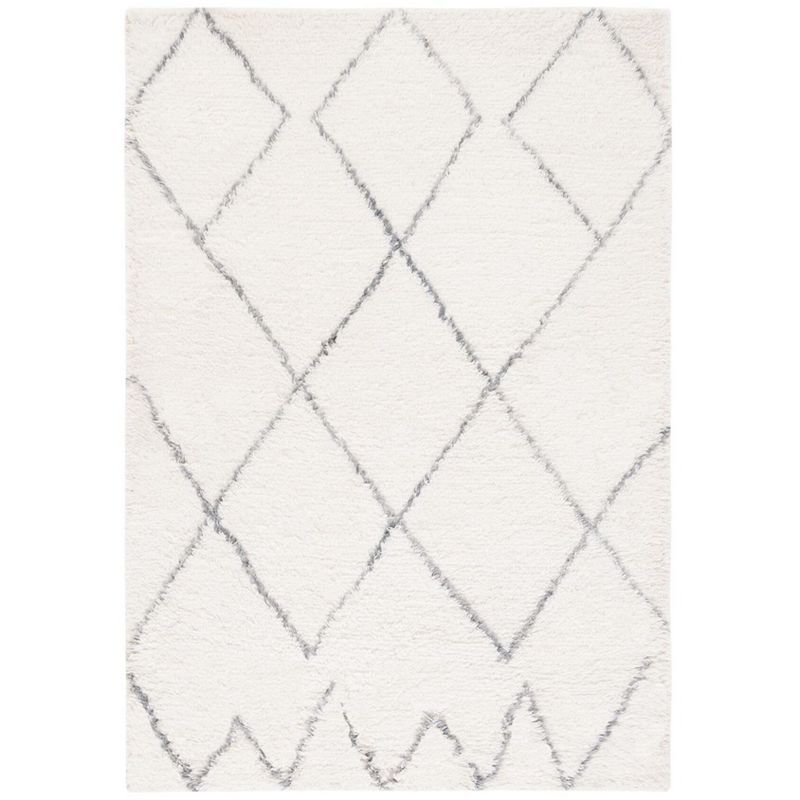 Kenya Ivory & Grey Hand-Knotted Wool Blend Area Rug - 3' x 5'