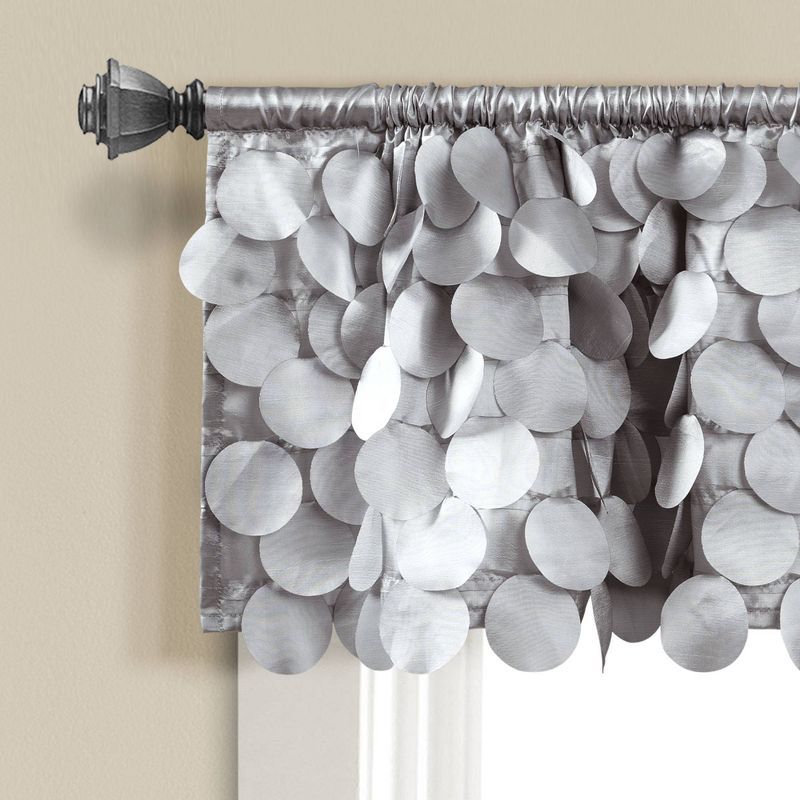 Light Gray Polyester Textured Rod Pocket Valance
