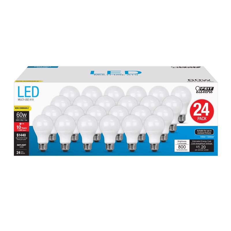 Feit Electric 24-Pack Frosted White LED A19 Bulbs