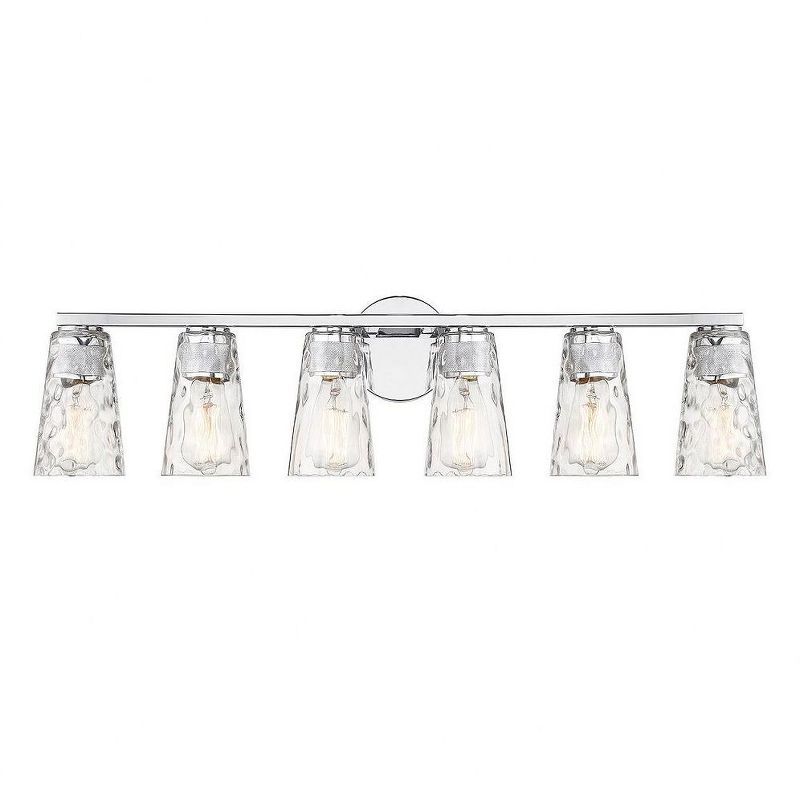 Gordon 6-Light Chrome Vanity with Clear Water Glass Shades