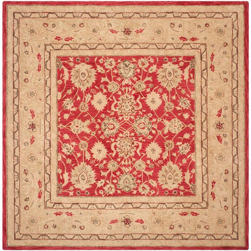 Anatolia Heritage Red & Ivory Wool 8' Square Tufted Rug