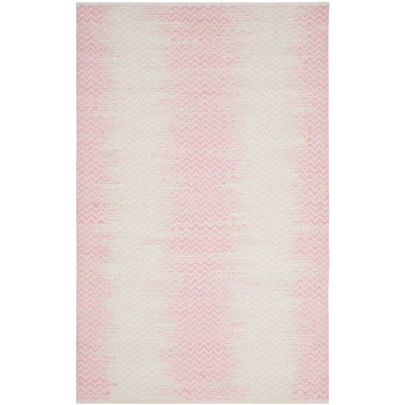 Ivory Rectangular Flat Woven Wool Rug, 4' x 6'