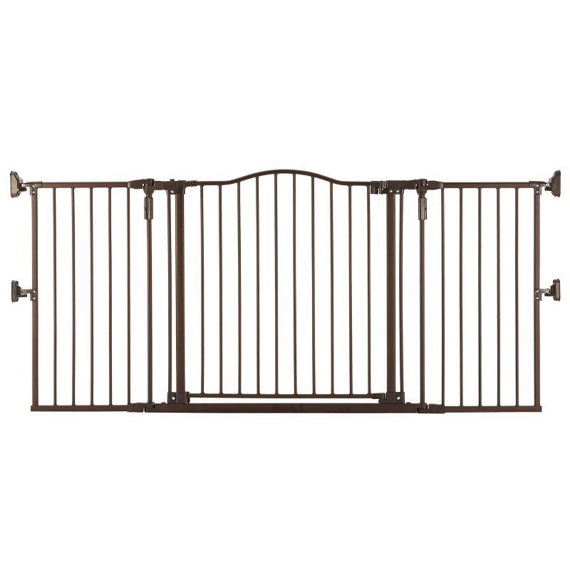 Matte Bronze Extra-Wide Metal Swinging Baby Gate