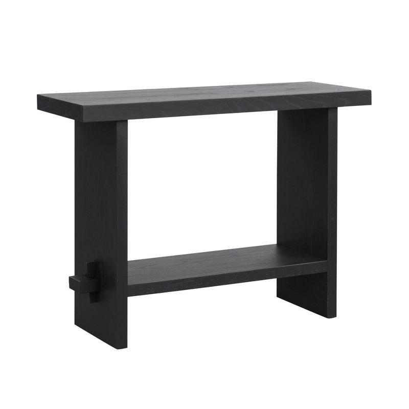 Virgo Black Oak Wood Console Table with Storage