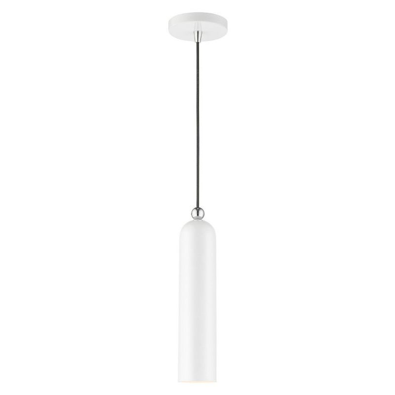 Ardmore Chic Mid-Century Modern Shiny White Pendant Light