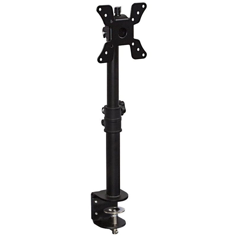 Black Adjustable Single Monitor Desk Mount for 19-34 Inch Screens