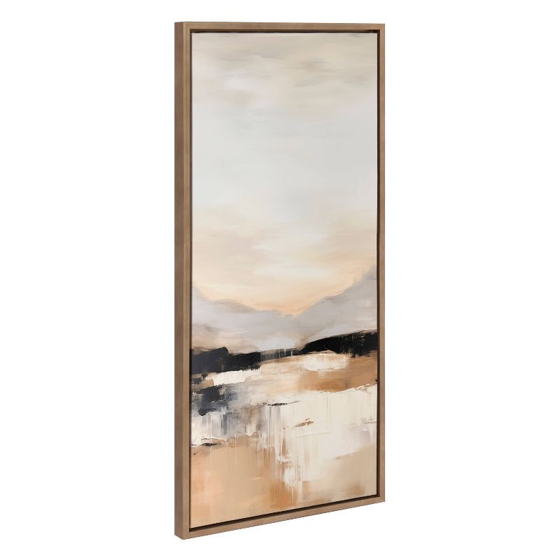 Sylvie Peaceful Landscape III Gold Framed Canvas Art, 18x40