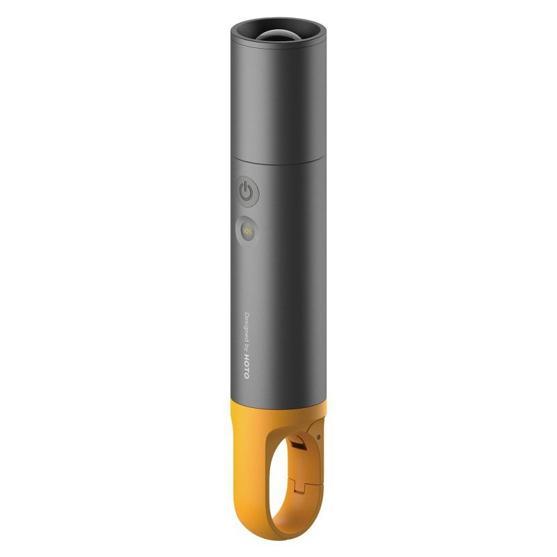 HOTO Black and Yellow Rechargeable LED Flashlight with Adjustable Focus