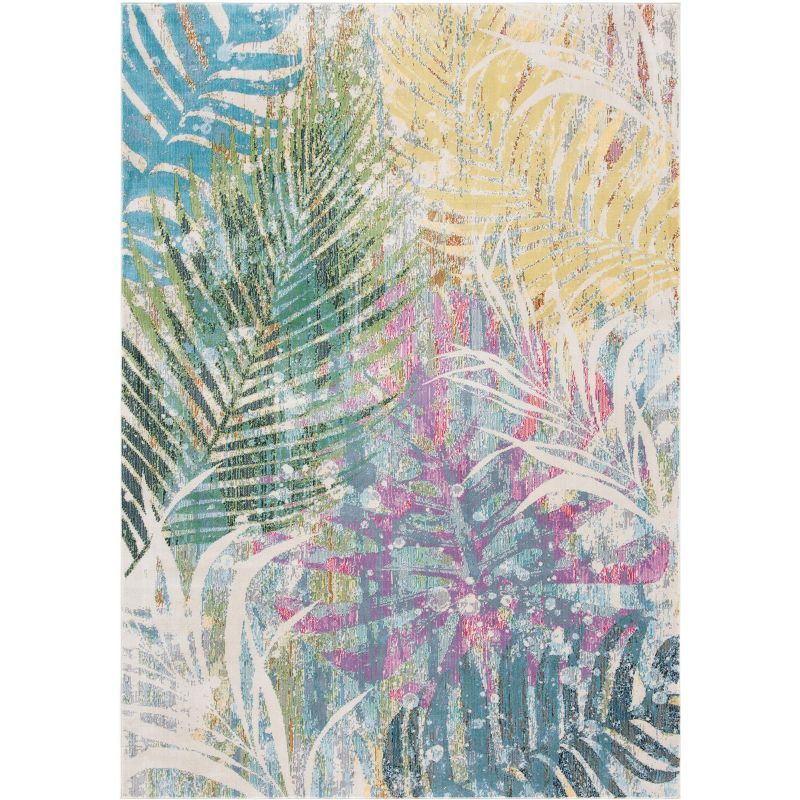 Elysian Bloom Blue Floral Hand-Knotted Synthetic Area Rug - 5' x 7'