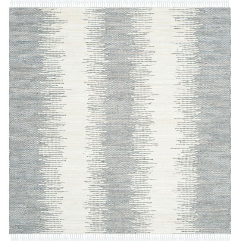 Montauk Gray 6 ft. Square Handwoven Cotton Area Rug