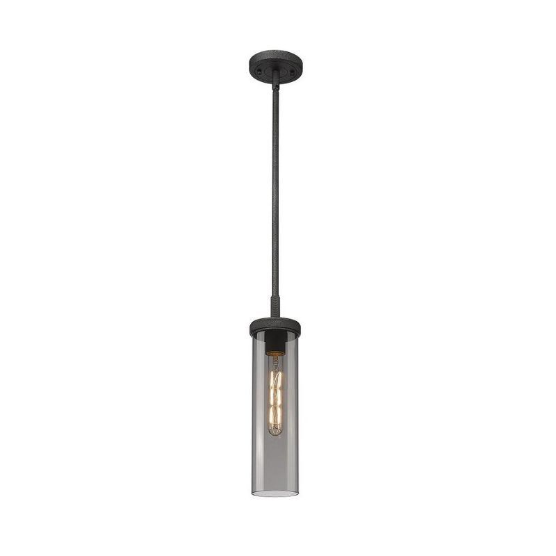 Lincoln Weathered Zinc Glass Cylinder Pendant Light