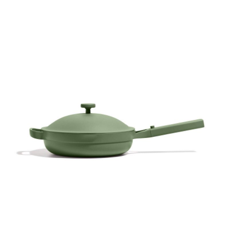 Sage Green 10.5" Aluminum Ceramic Nonstick Pan with Lid