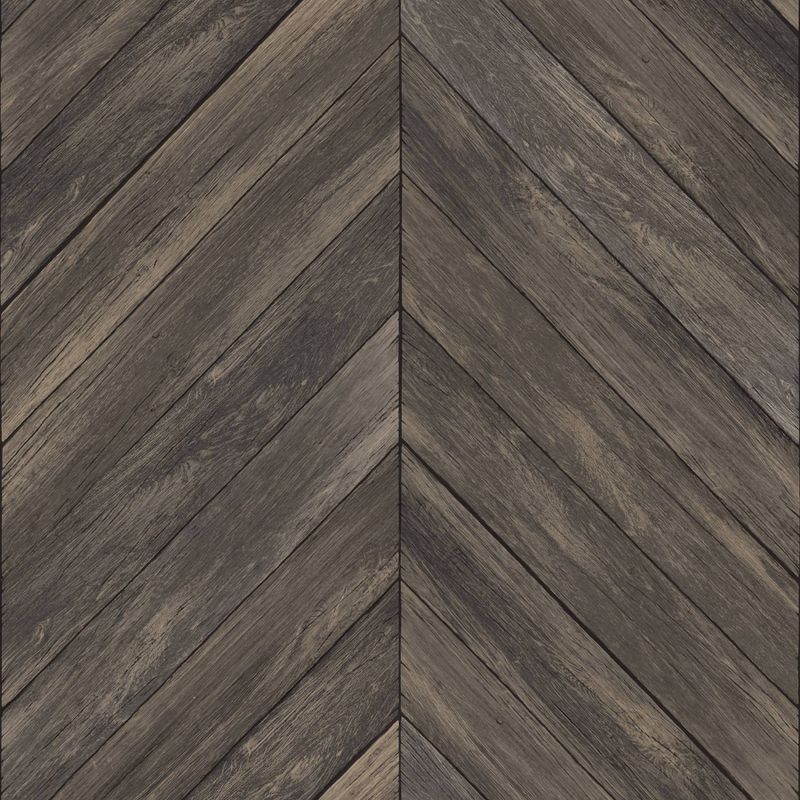 Wildwood Walnut Herringbone Peel and Stick Wallpaper