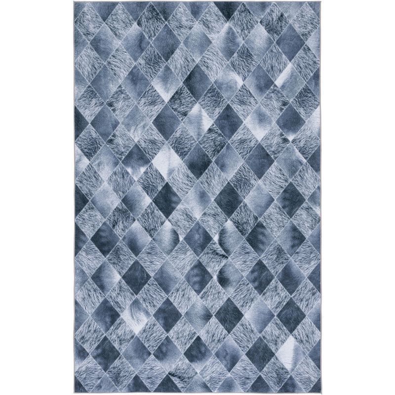 Gray Faux Fur Non-Slip Washable 6' x 9' Area Rug