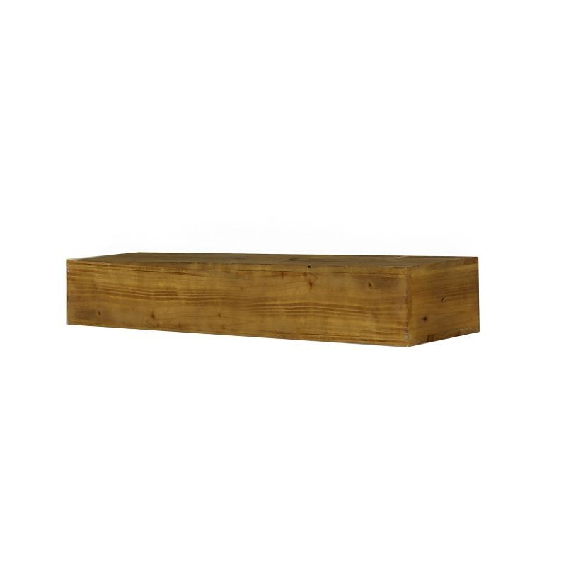 Natural Light Wood Floating Wall Shelf, 24 Inch