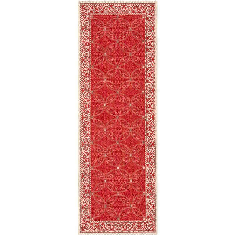 Burnt Orange Rectangular Synthetic Outdoor Area Rug