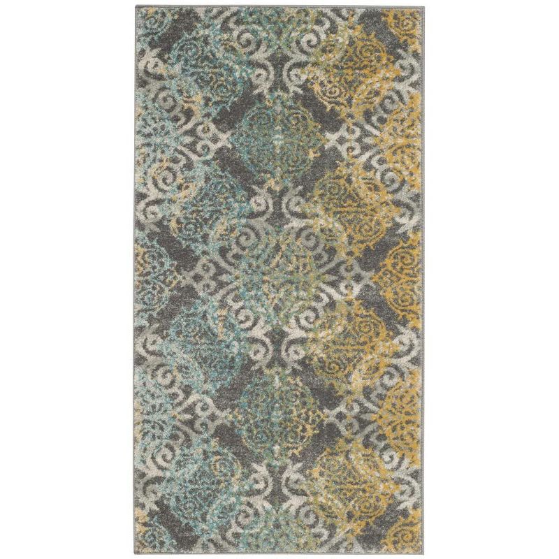 Hand-Knotted Grey and Ivory High Pile Area Rug