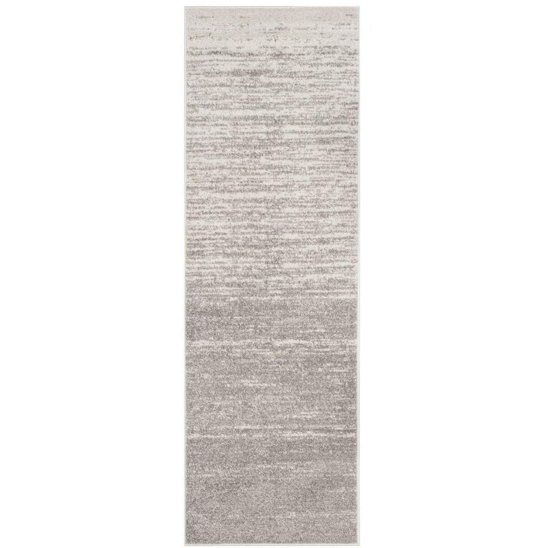 Adirondack Light Grey and Grey Synthetic Runner Rug