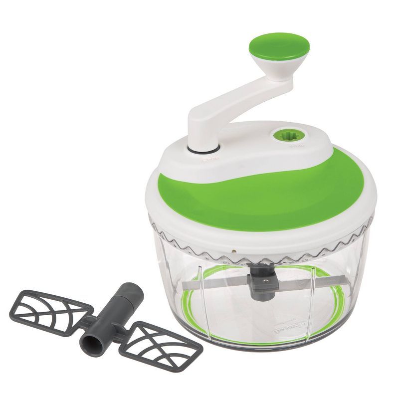 Green and White Dual Speed Manual Food Chopper