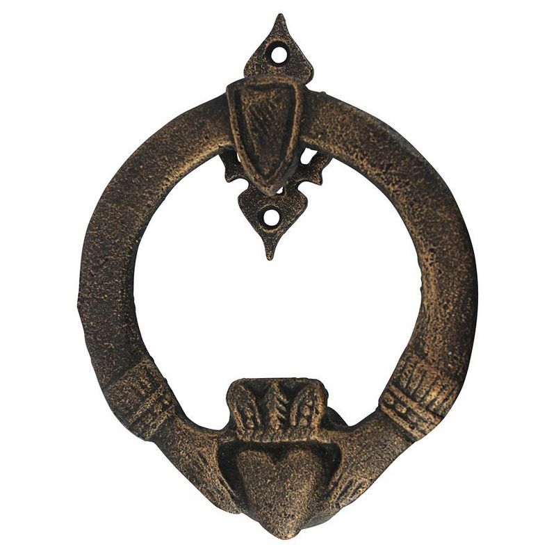 Aged Iron and Gold Claddagh Foundry Door Knocker