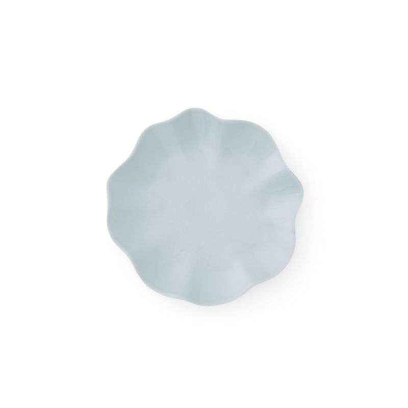 Soft Blue Fluted Ceramic Salad Plate, 10-inch