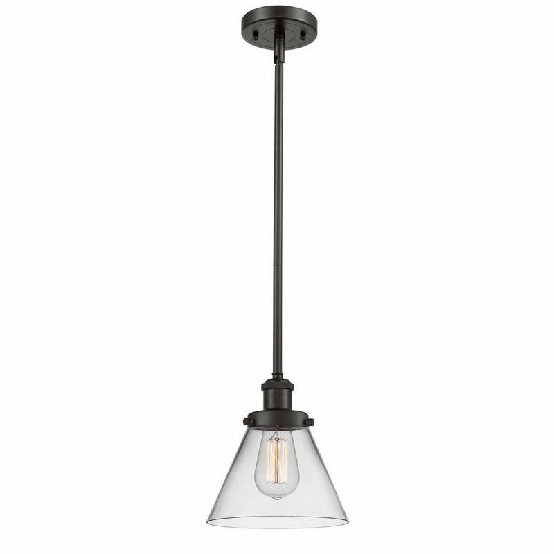 Clear Glass Mini Pendant Light with Oil Rubbed Bronze Finish