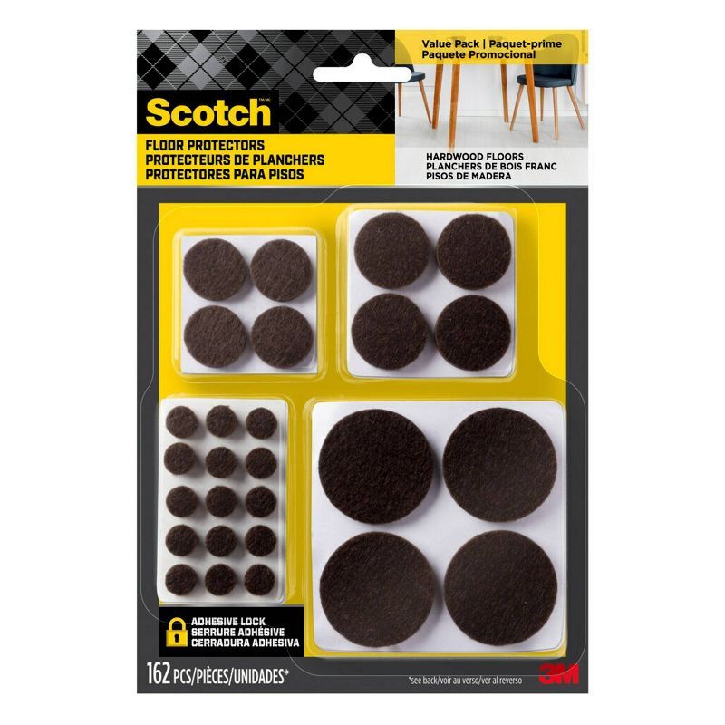 Scotch 162-Pack Brown Felt Furniture Pads