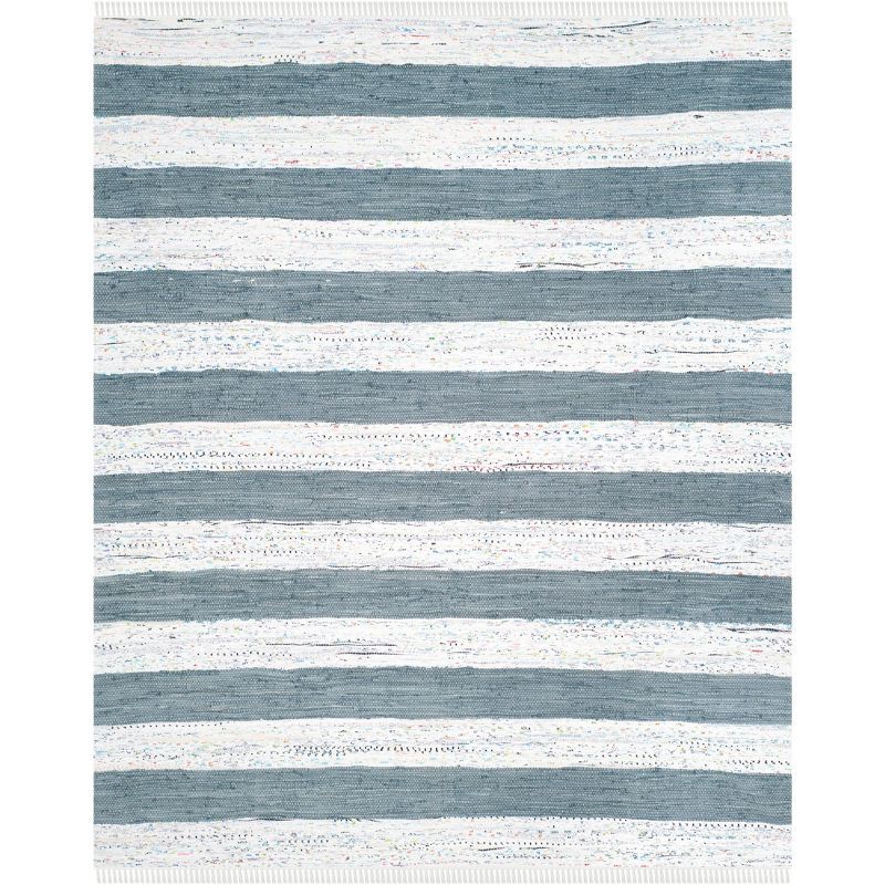 Montauk 8' x 10' Off-White and Gray Cotton Striped Rug