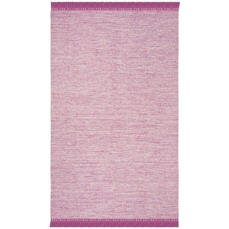 Coastal Charm Pink Cotton 8' x 10' Hand-Woven Area Rug