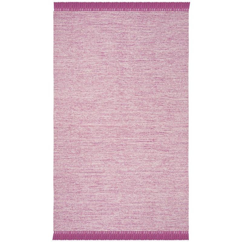 Coastal Charm Pink Cotton 8' x 10' Hand-Woven Area Rug