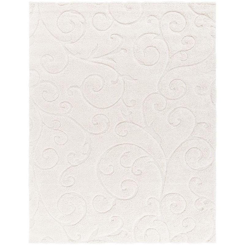 Florida Shag SG455 Power Loomed Indoor Area Rug - Creme/Creme - 8'x10' - Safavieh.