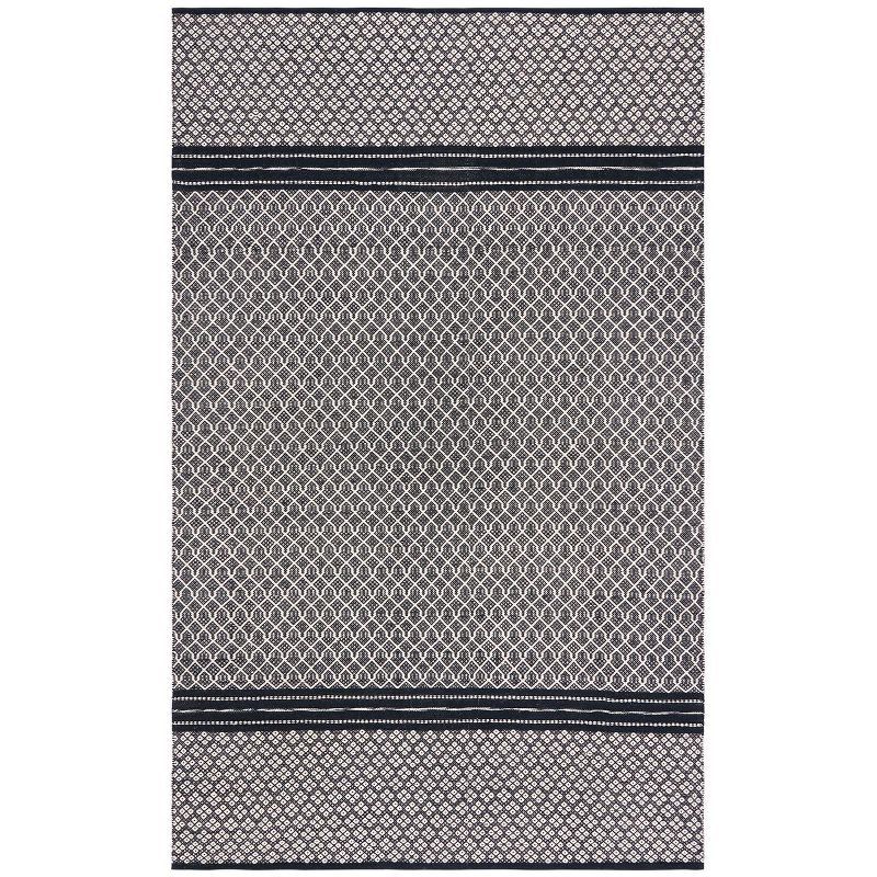 Bohemian Bliss Black Cotton 8' x 10' Hand Woven Area Rug