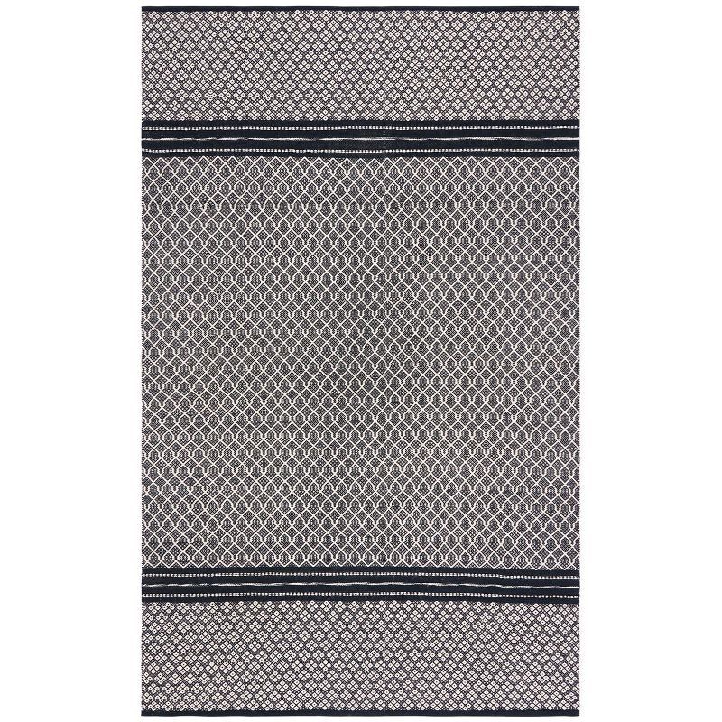 Bohemian Bliss Black Cotton 8' x 10' Hand Woven Area Rug