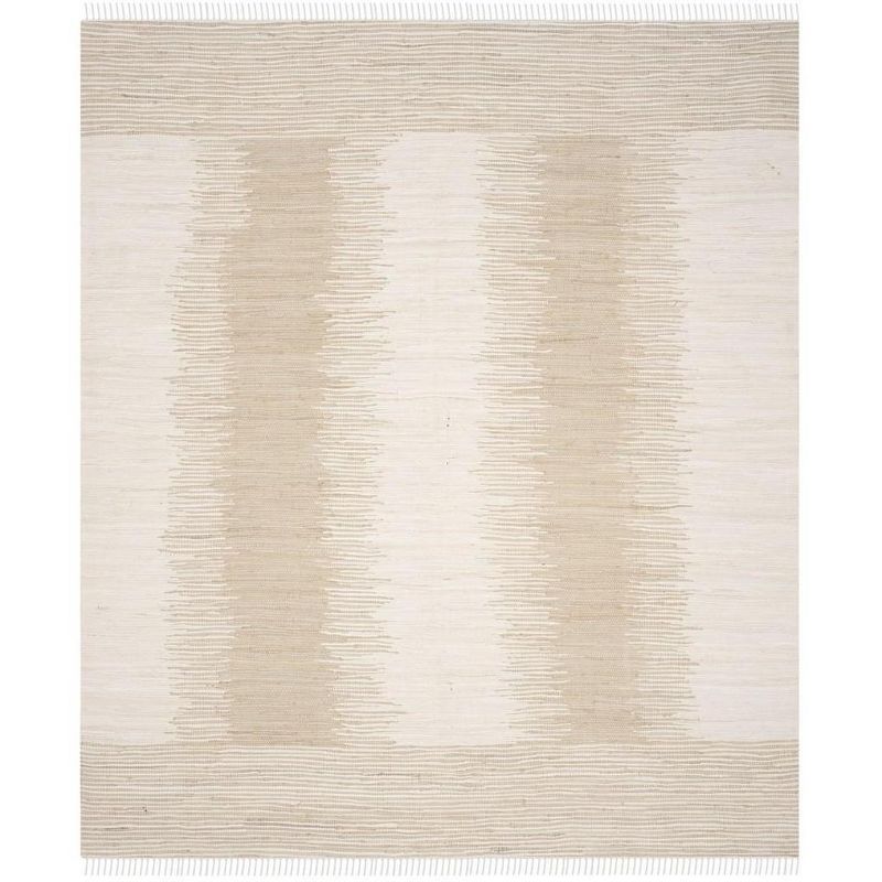 Beige Coastal Essence 10' x 14' Hand Woven Wool & Cotton Rug