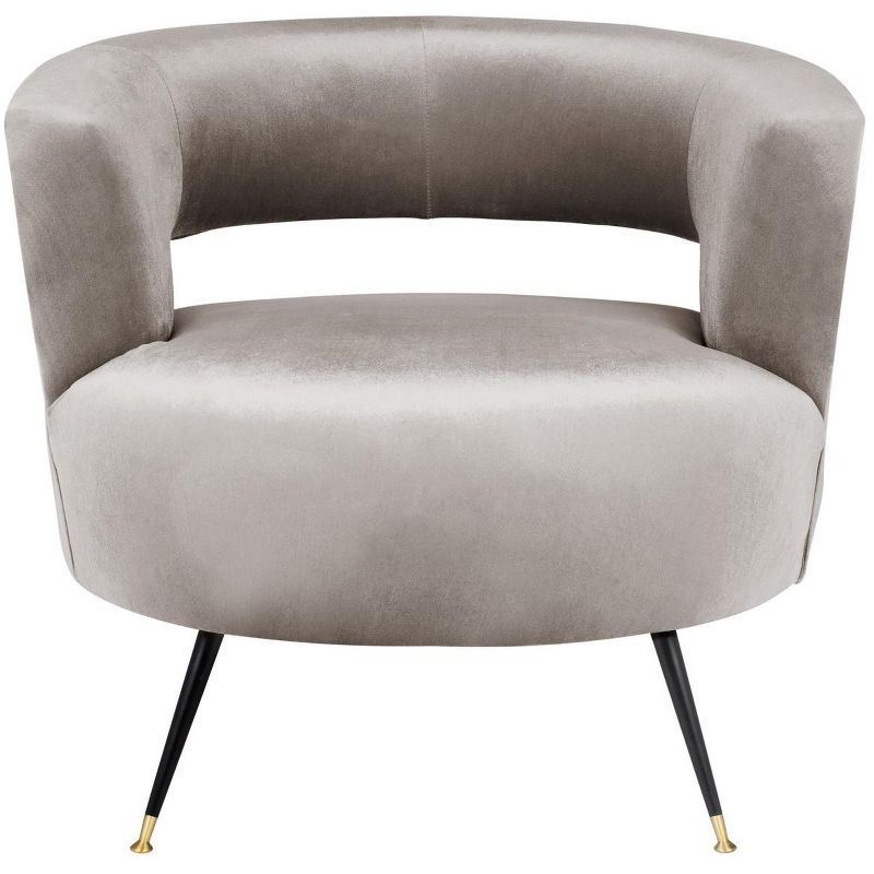 Hazelwood Velvet Barrel Accent Chair with Wood Frame