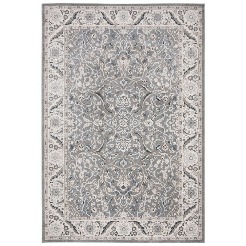 Isabella Grey and Dark Grey Synthetic 8' x 10' Non-slip Rectangular Area Rug