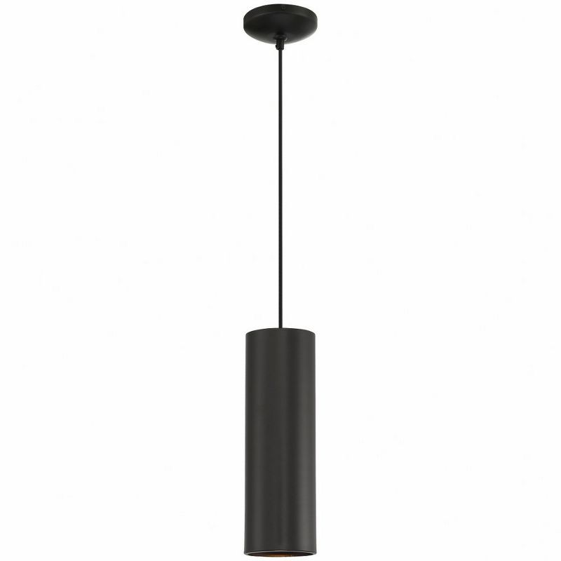 Pilson Matte Black 24" Modern Indoor/Outdoor Drum Pendant Light