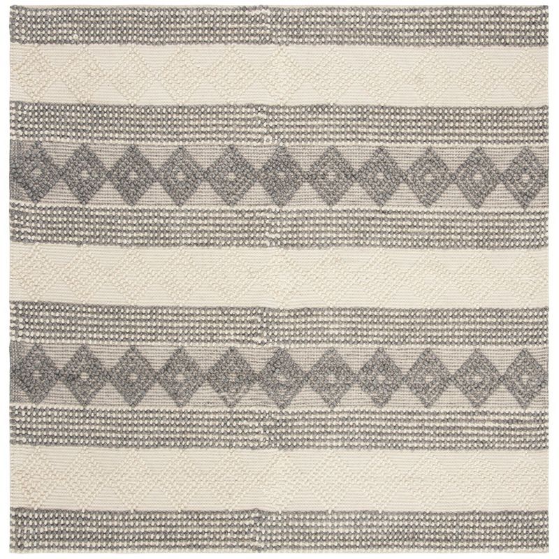 Hand-Tufted Coastal Elegance Gray Wool 6' Square Rug