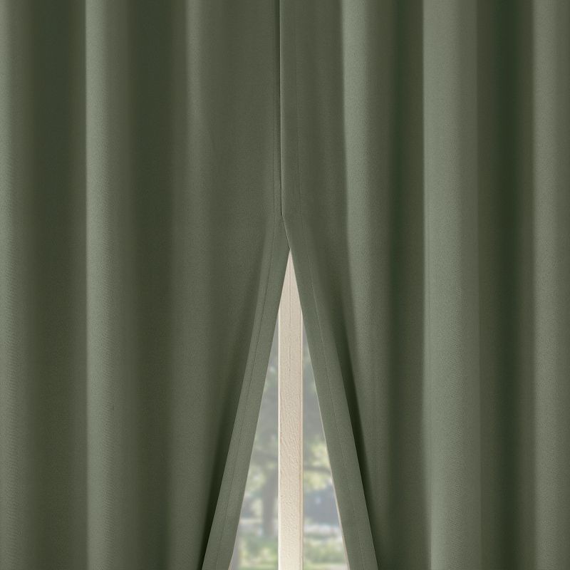 Sage Green Blackout Magnetic Closure Curtain Panel Pair, 52" x 63"