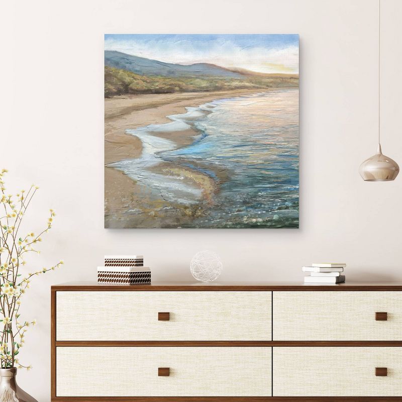 Rolling Tides Coastal Landscape Canvas Art Print 35" x 35"