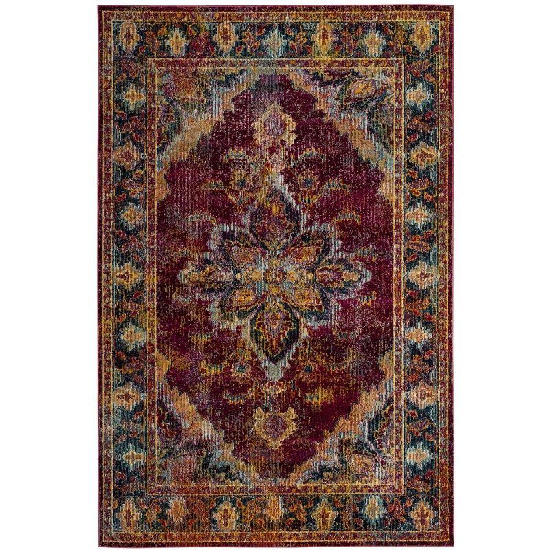 Ruby Red Synthetic Medallion 4' x 6' Area Rug