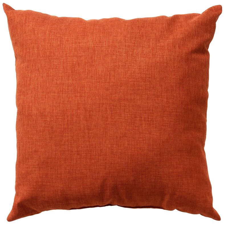 Burnt Orange 22"x22" Poly Filled Square Throw Pillow