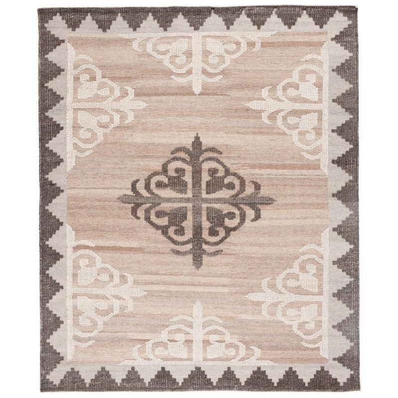 Kenya Ivory Hand-Knotted Wool Tribal Area Rug - 9' x 12'