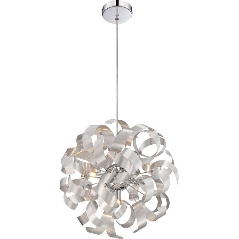 Millenia Silver 17" Steel Ribbon Pendant Light